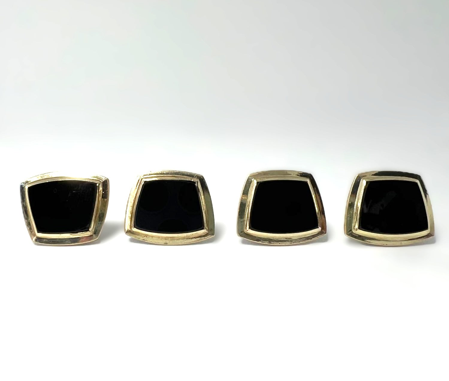 Art Deco Onyx Snap-Manschettenknöpfe