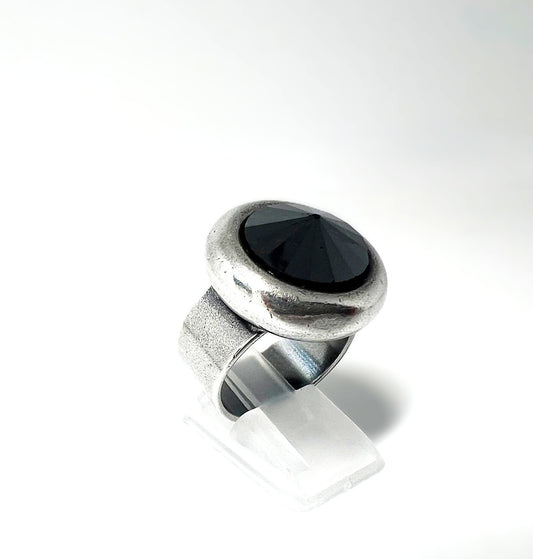 Vintage Silber Hämatit Designer-Ring