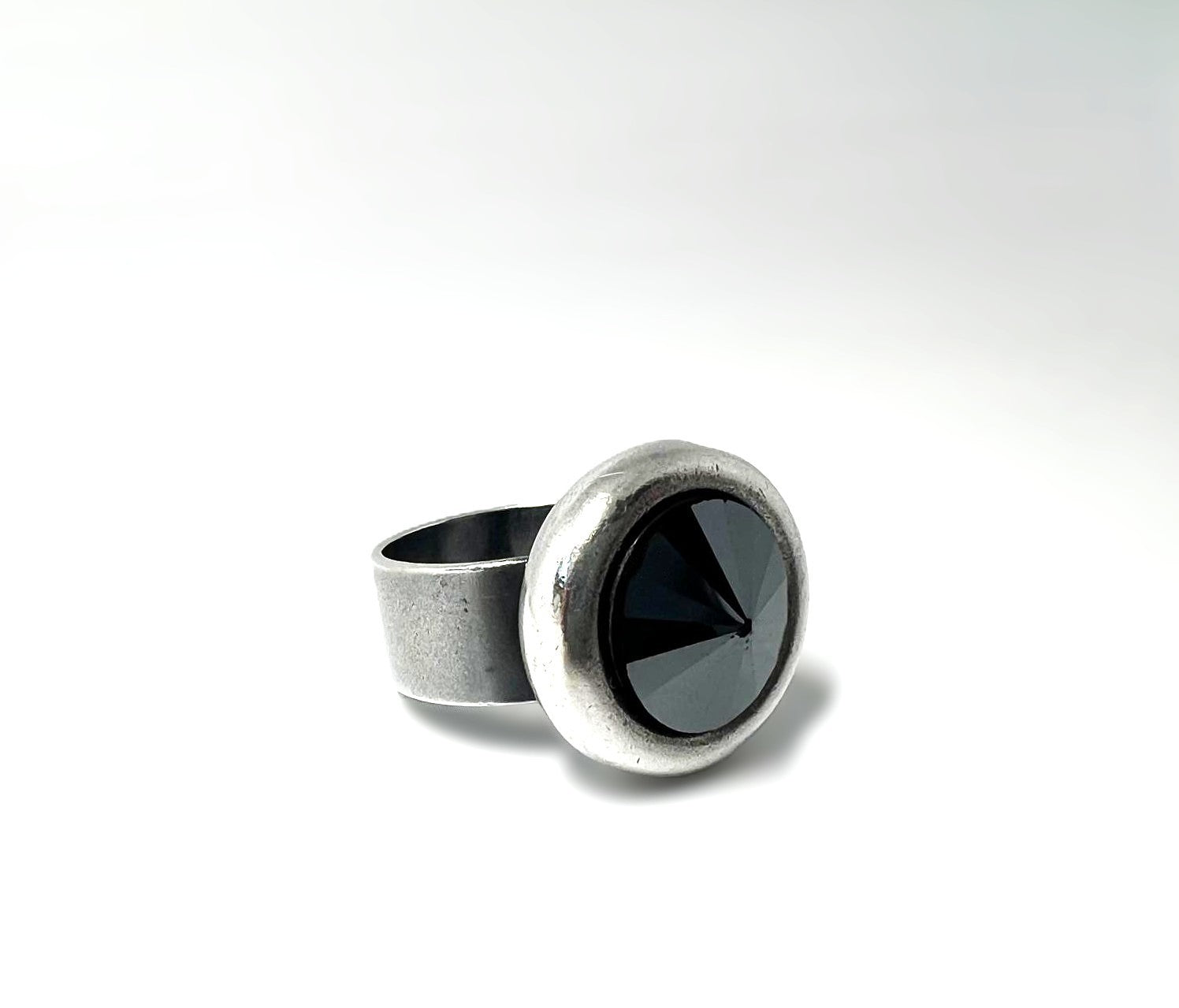 Vintage Silber Hämatit Designer-Ring