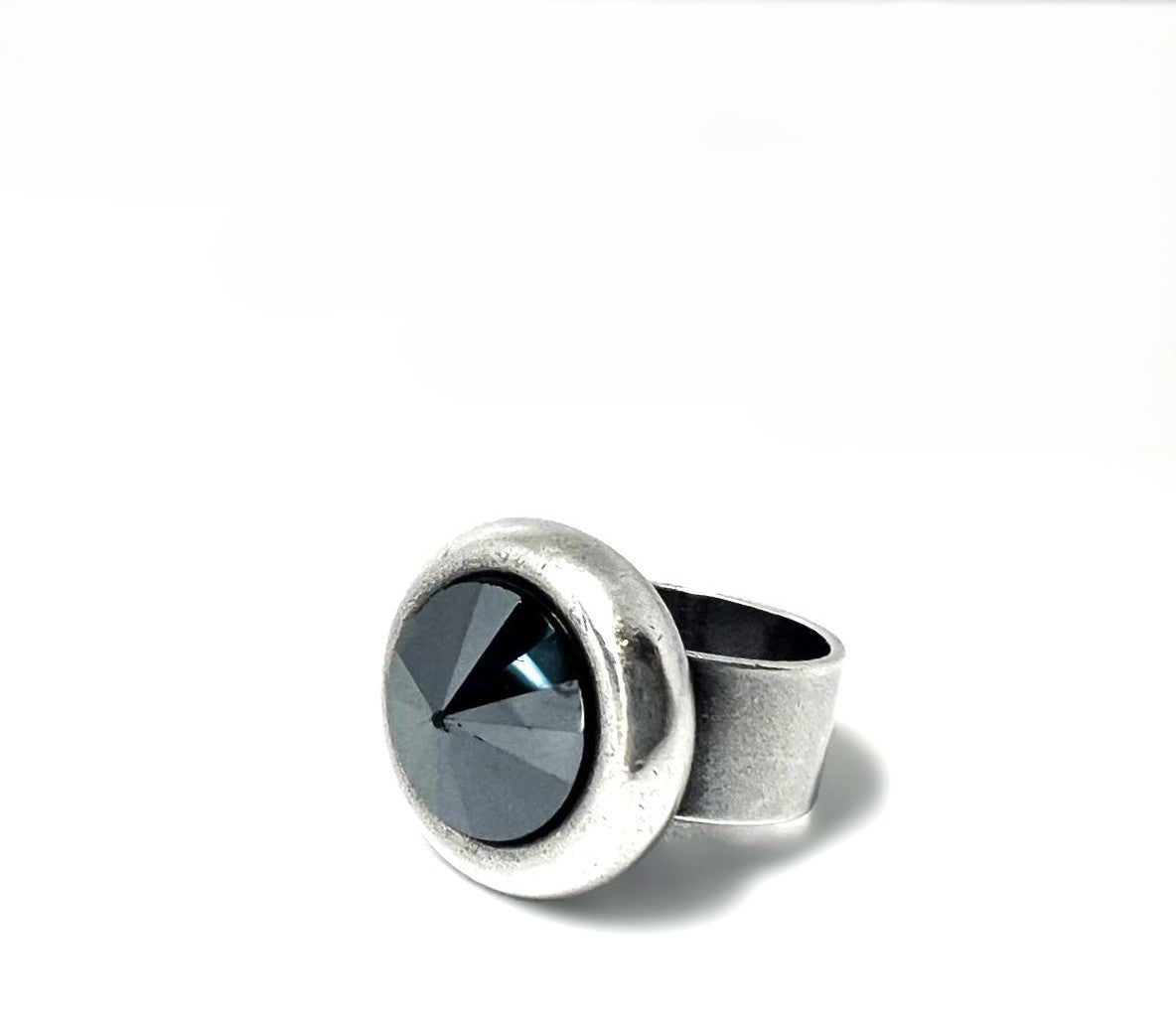 Vintage Silber Hämatit Designer-Ring