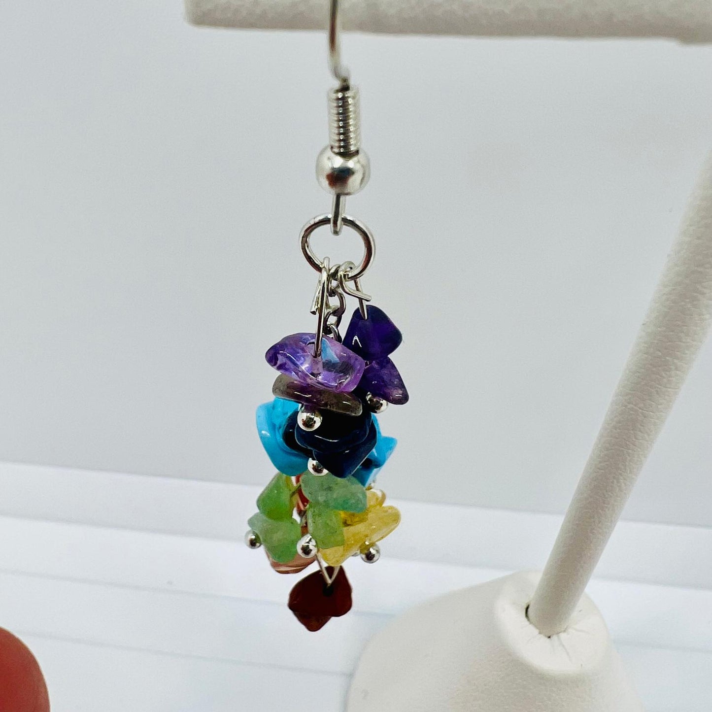 7 Chakra Ohrringe aus Edelsteinen