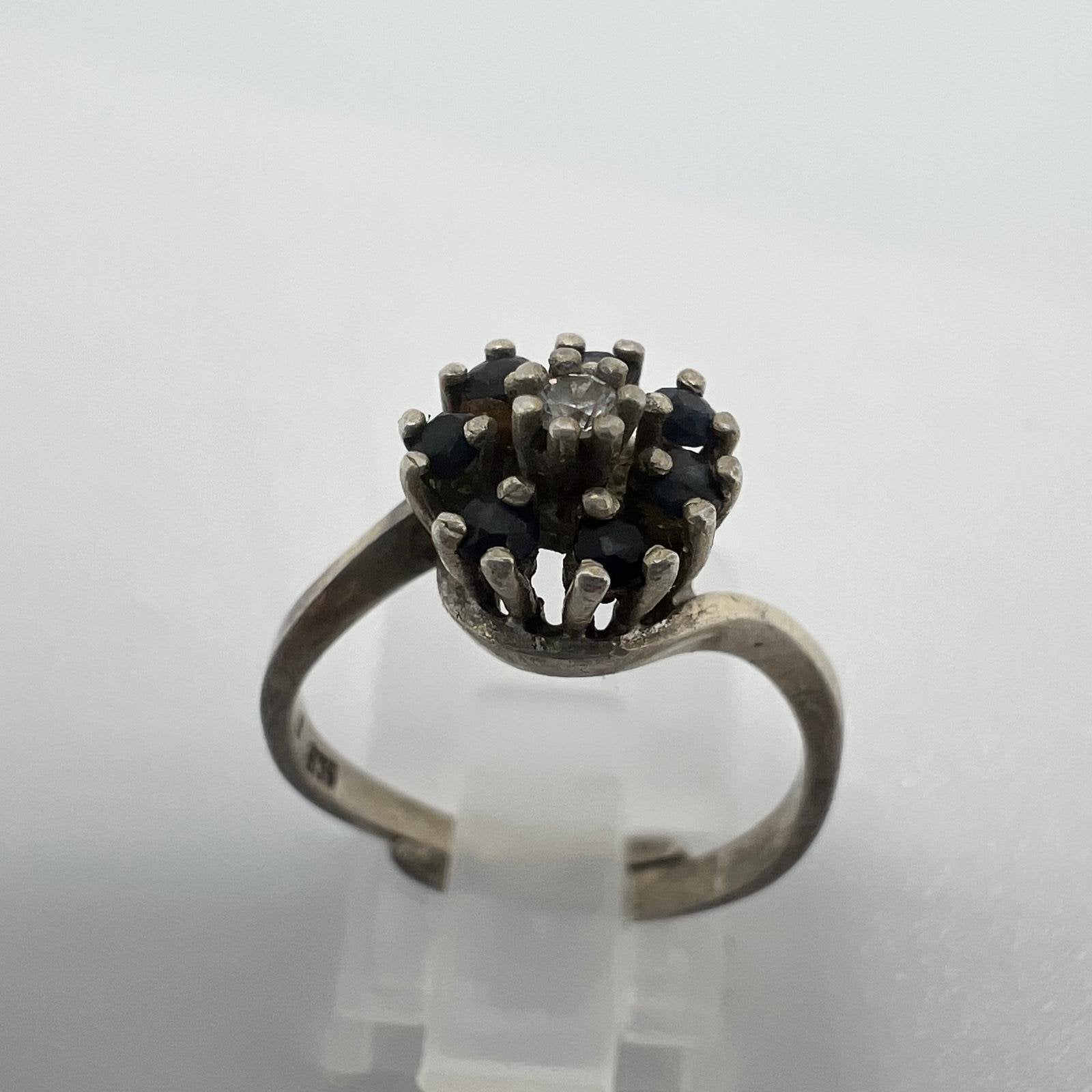  835 Silber Ring mit Onyx Diamant