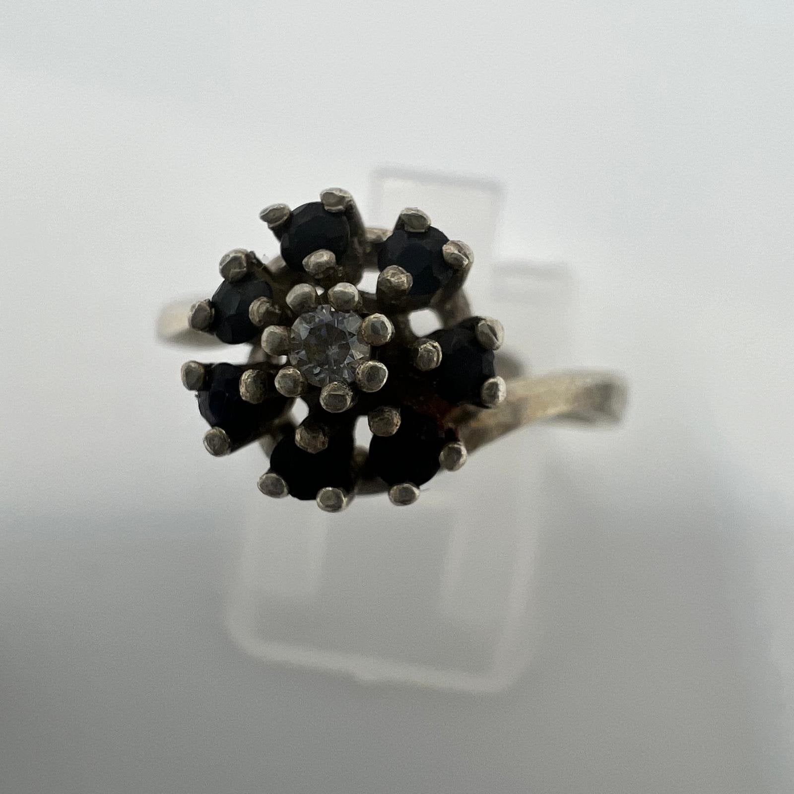  835 Silber Ring mit Onyx Diamant