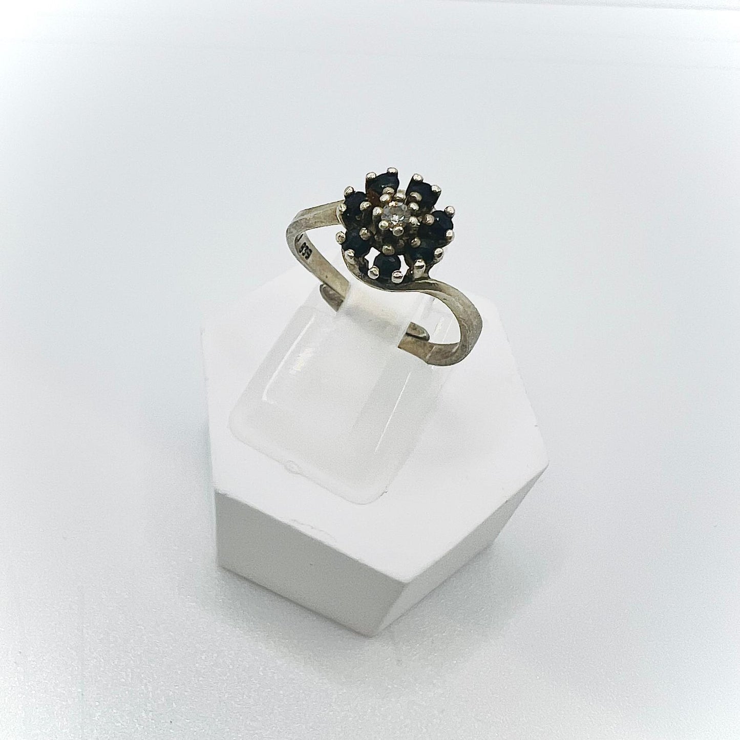  835 Silber Ring mit Onyx Diamant