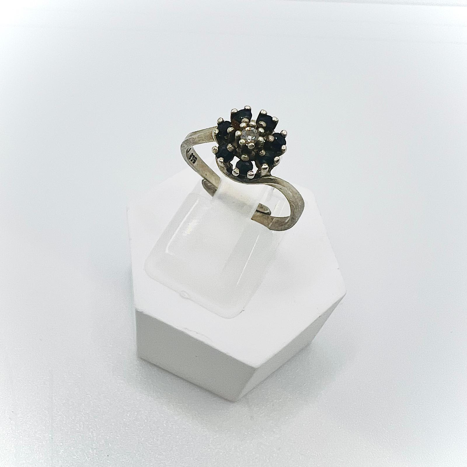  835 Silber Ring mit Onyx Diamant