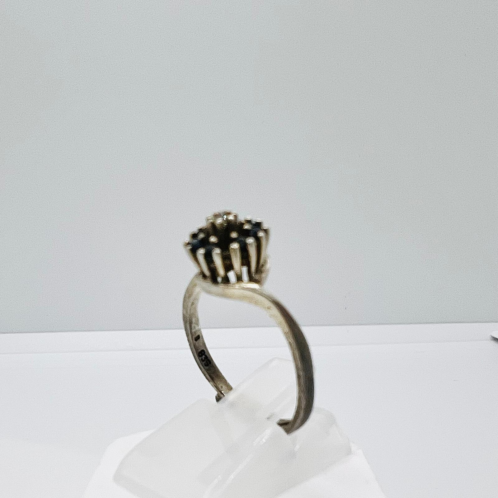  835 Silber Ring mit Onyx Diamant