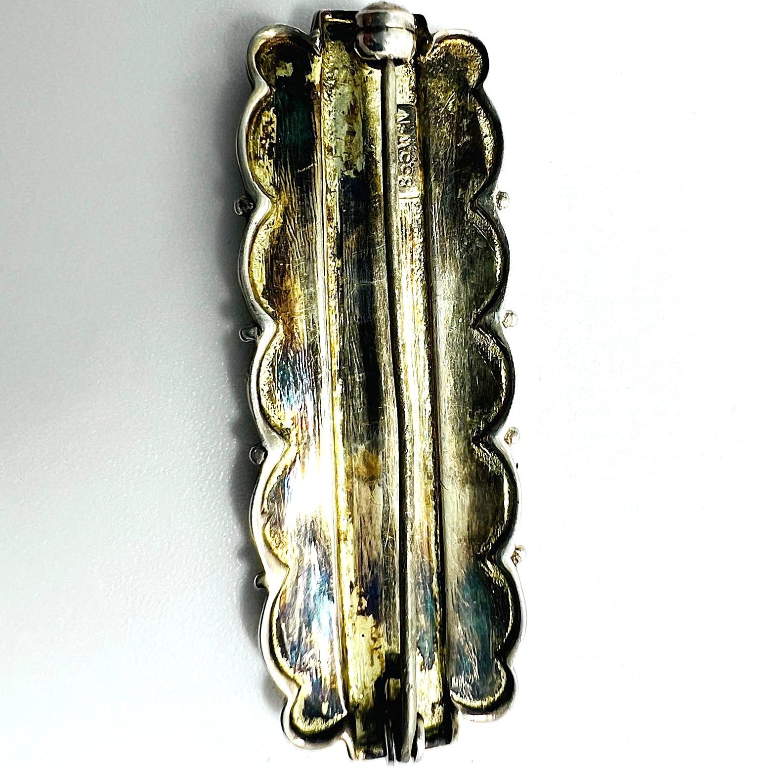 835er Silber-Brosche mit Markasiten