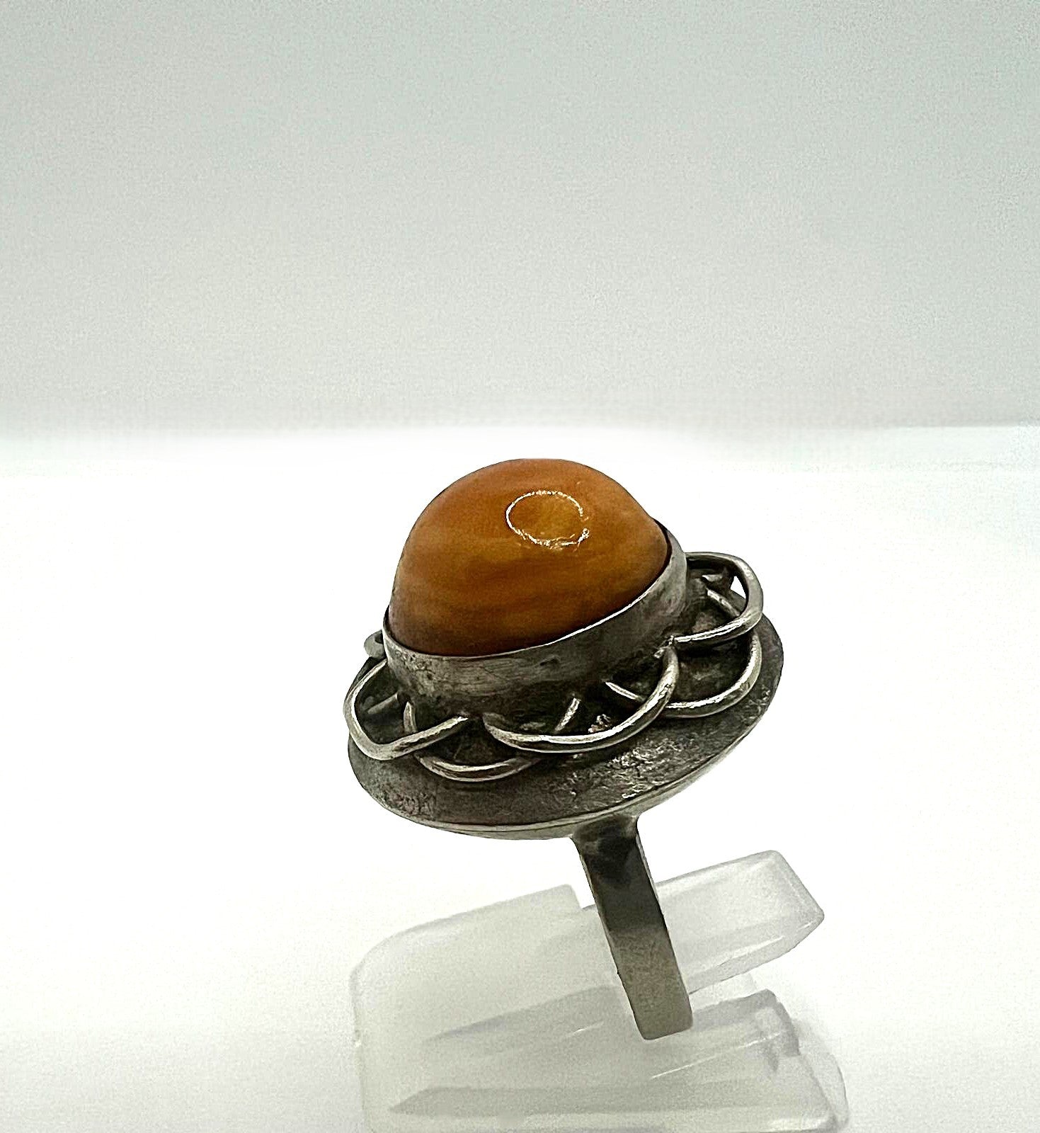 Amber Silberring Art Deco Ring 
