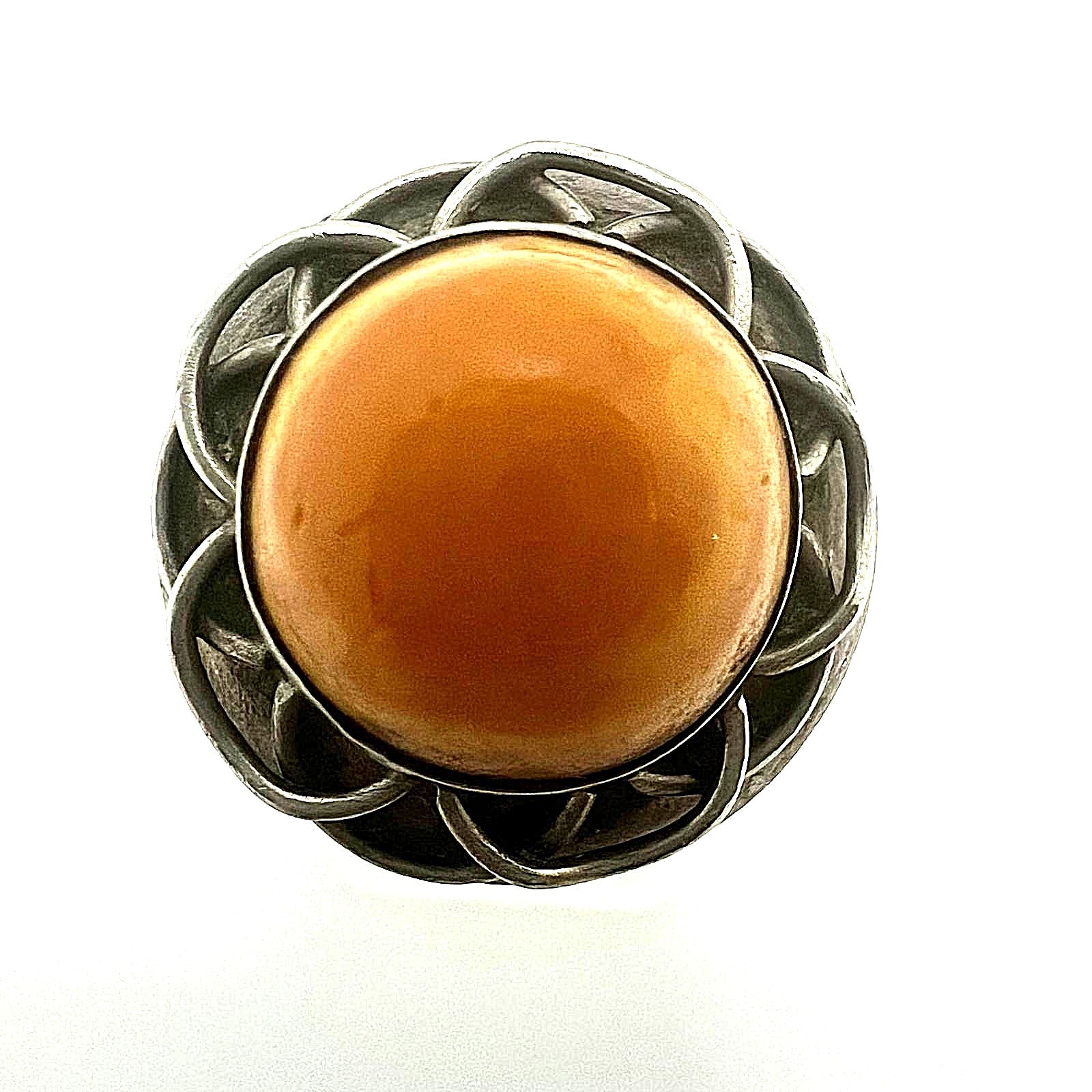 Amber Silberring Art Deco Ring 