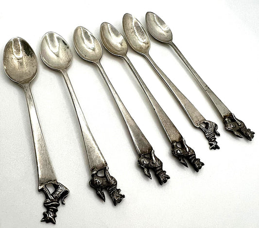 Antik Silber-Teelöffel Set