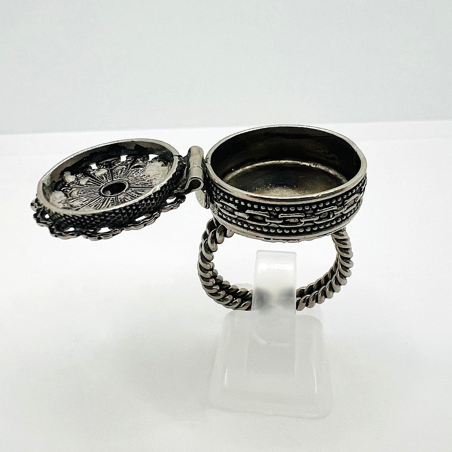 Antiker Art Deco Giftring Silber filigran 