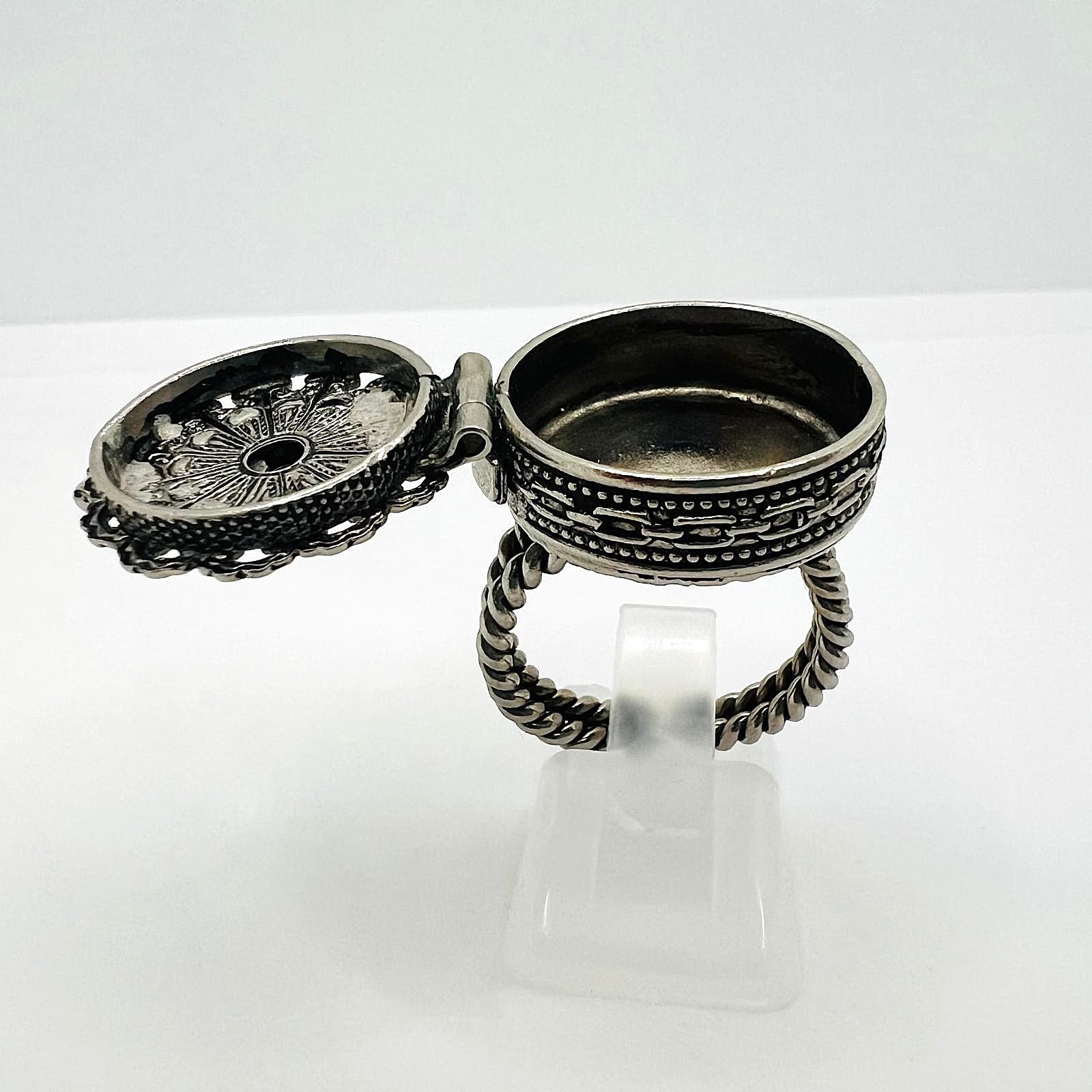Antiker Art Deco Giftring Silber filigran 
