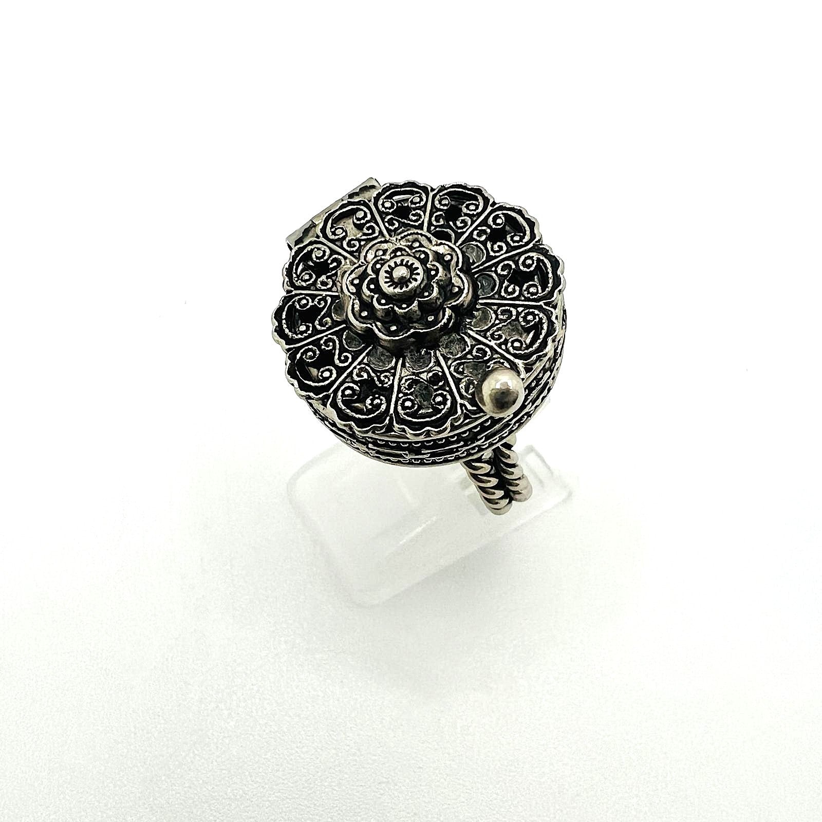 Antiker Art Deco Giftring Silber filigran 