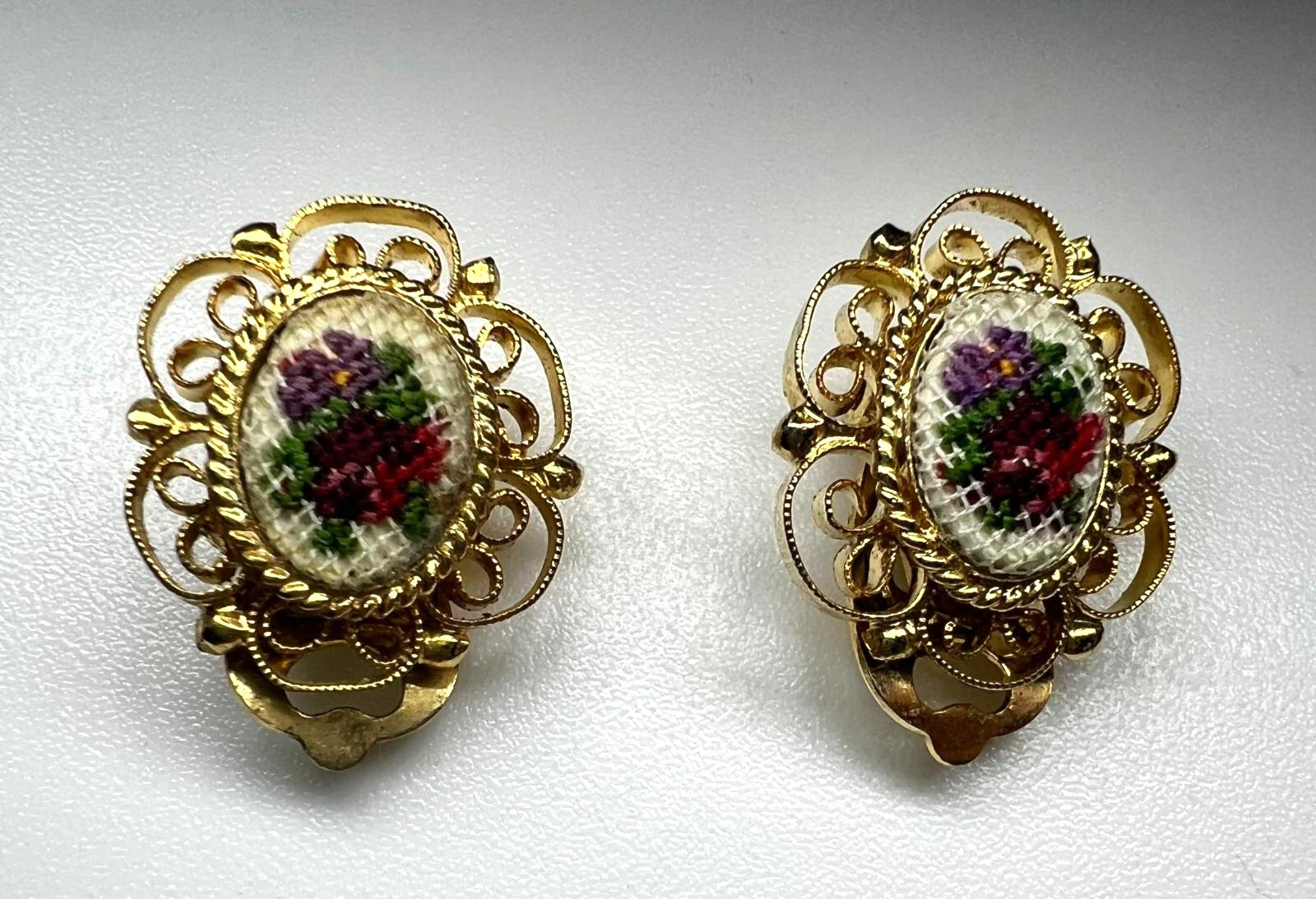 Art-Déco Ohrclips Petit Point