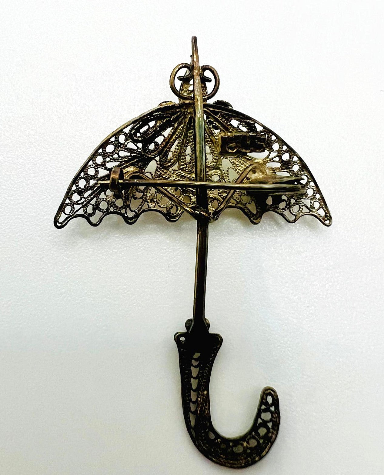Edle Art-Déco-Regenschirm-Brosche 