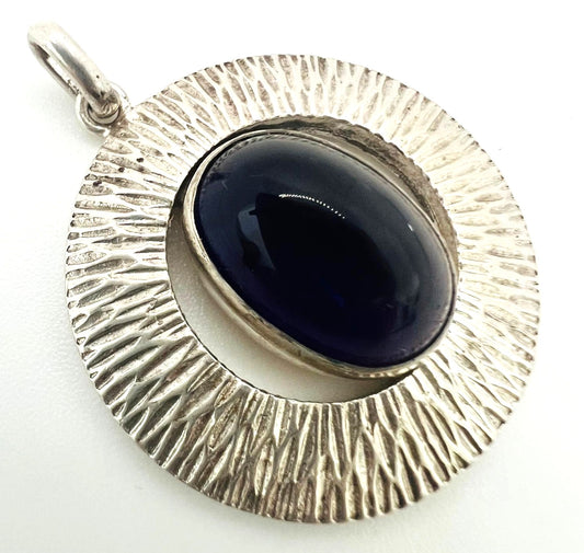 Art Deco 835 silver pendant with amethyst – elegant designer piece