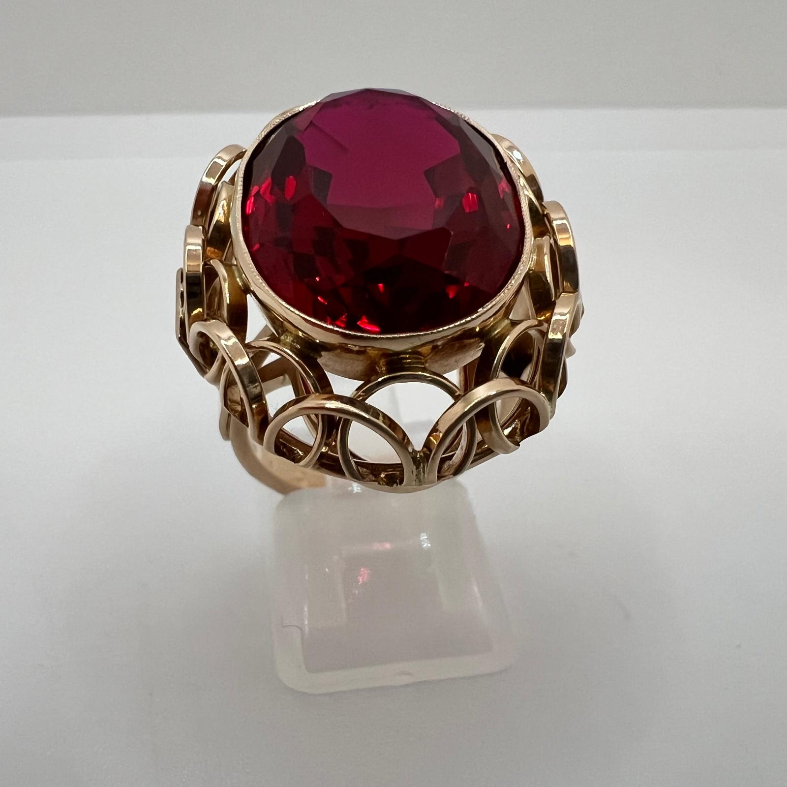  Gold 14 Karat mit Rubin Korund