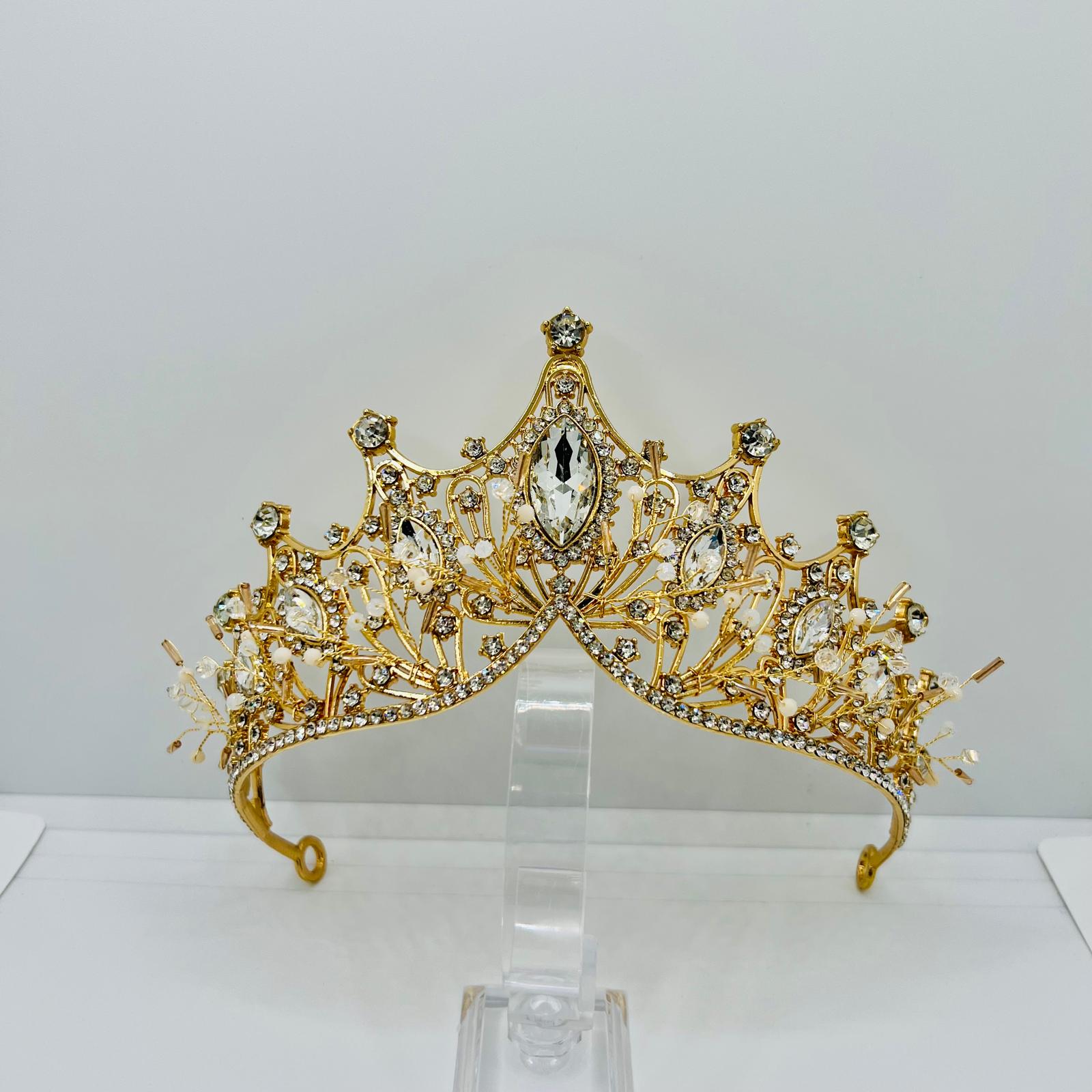 Barockstil Diadem Krone in Gold