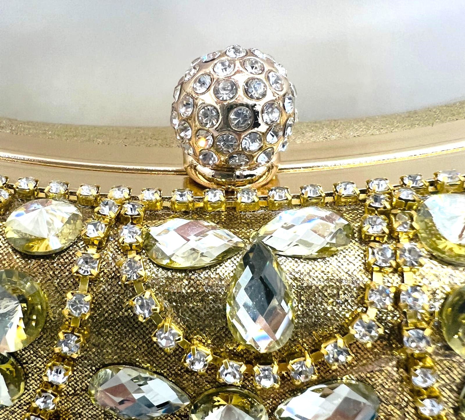 Luxury Gold Evening Bag with Crystals 