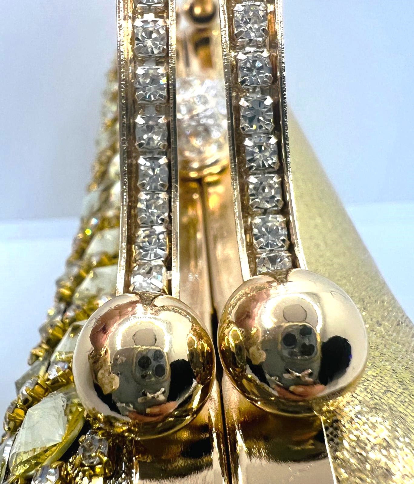 Luxury Gold Evening Bag with Crystals 