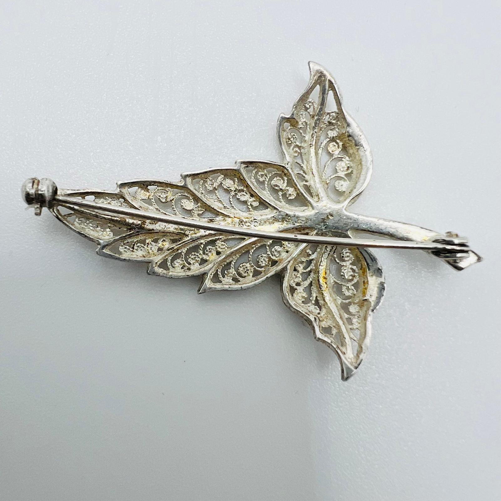  Brosche Filigranes Art Deco 835 Silber