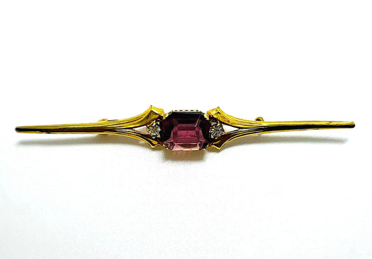 Brosche mit violettem Spinell & Zirkonia 