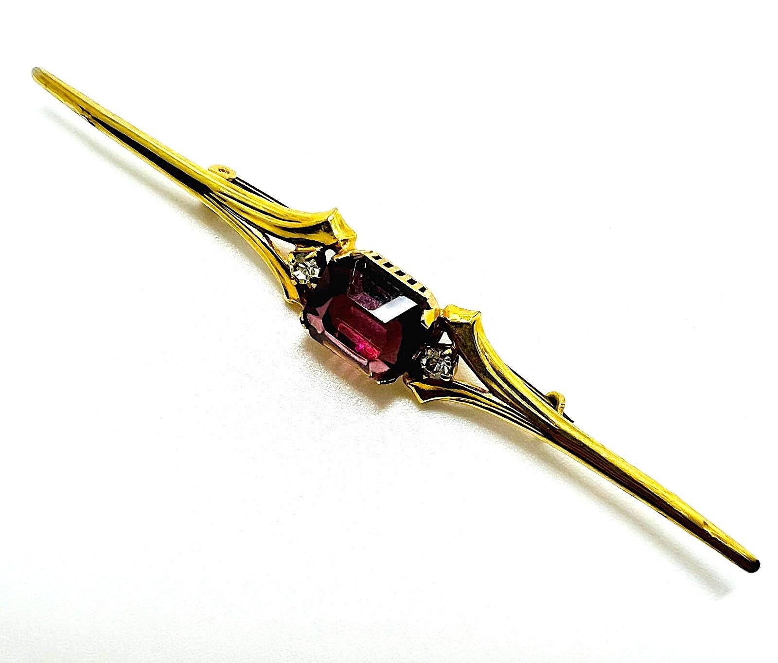 Brosche mit violettem Spinell & Zirkonia 