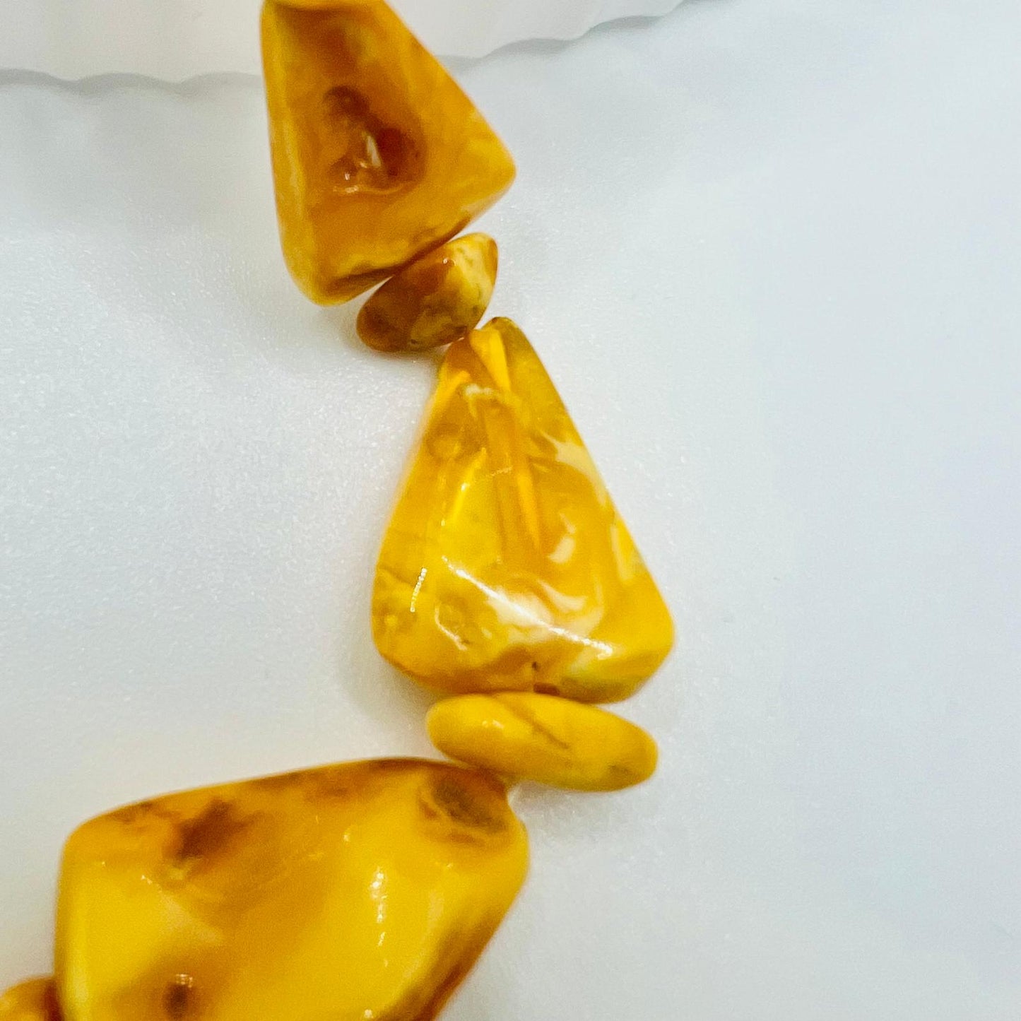 Butterscotch Egg Amber Art Deco Amber Necklace Large Pendant