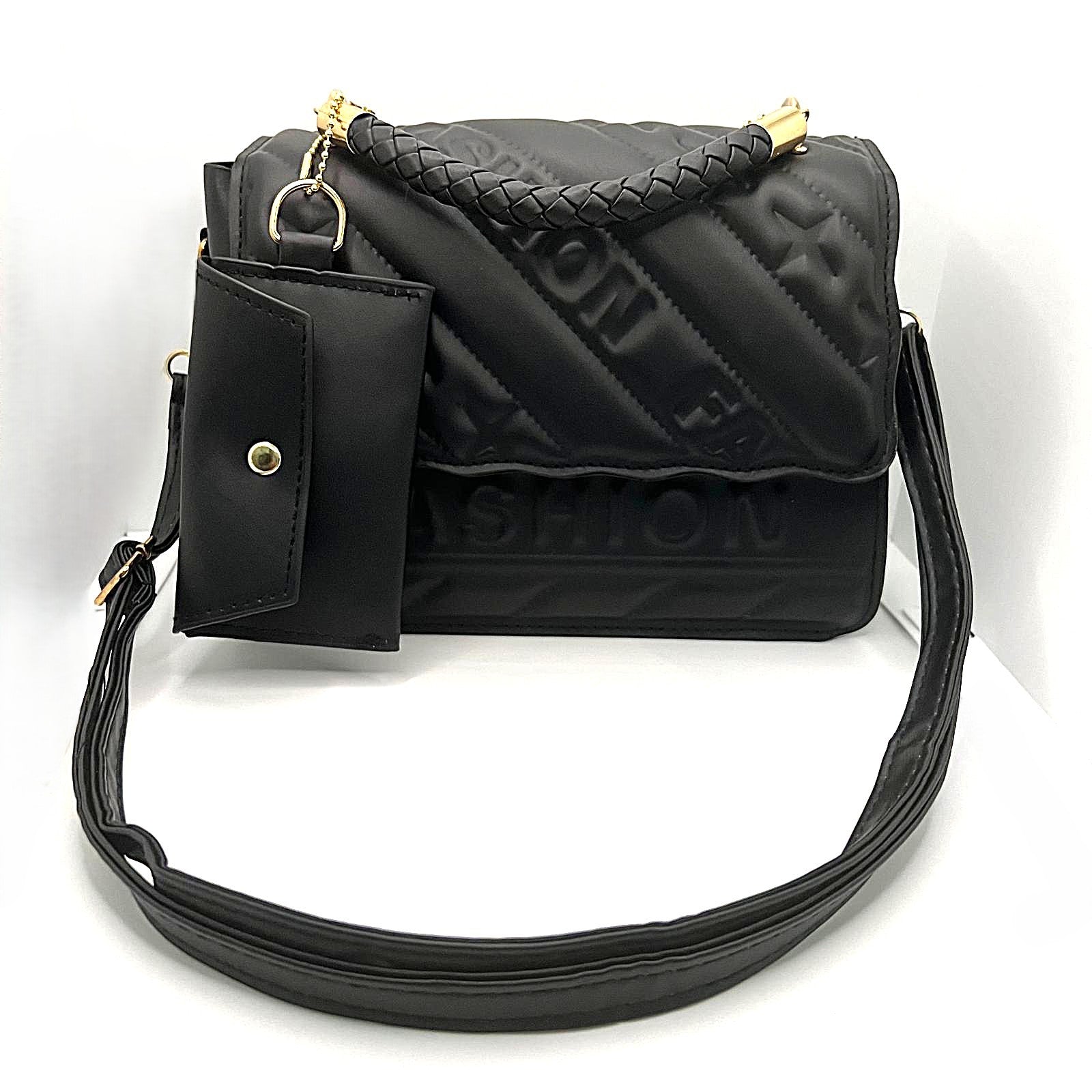schwarze Crossbody-Tasche 