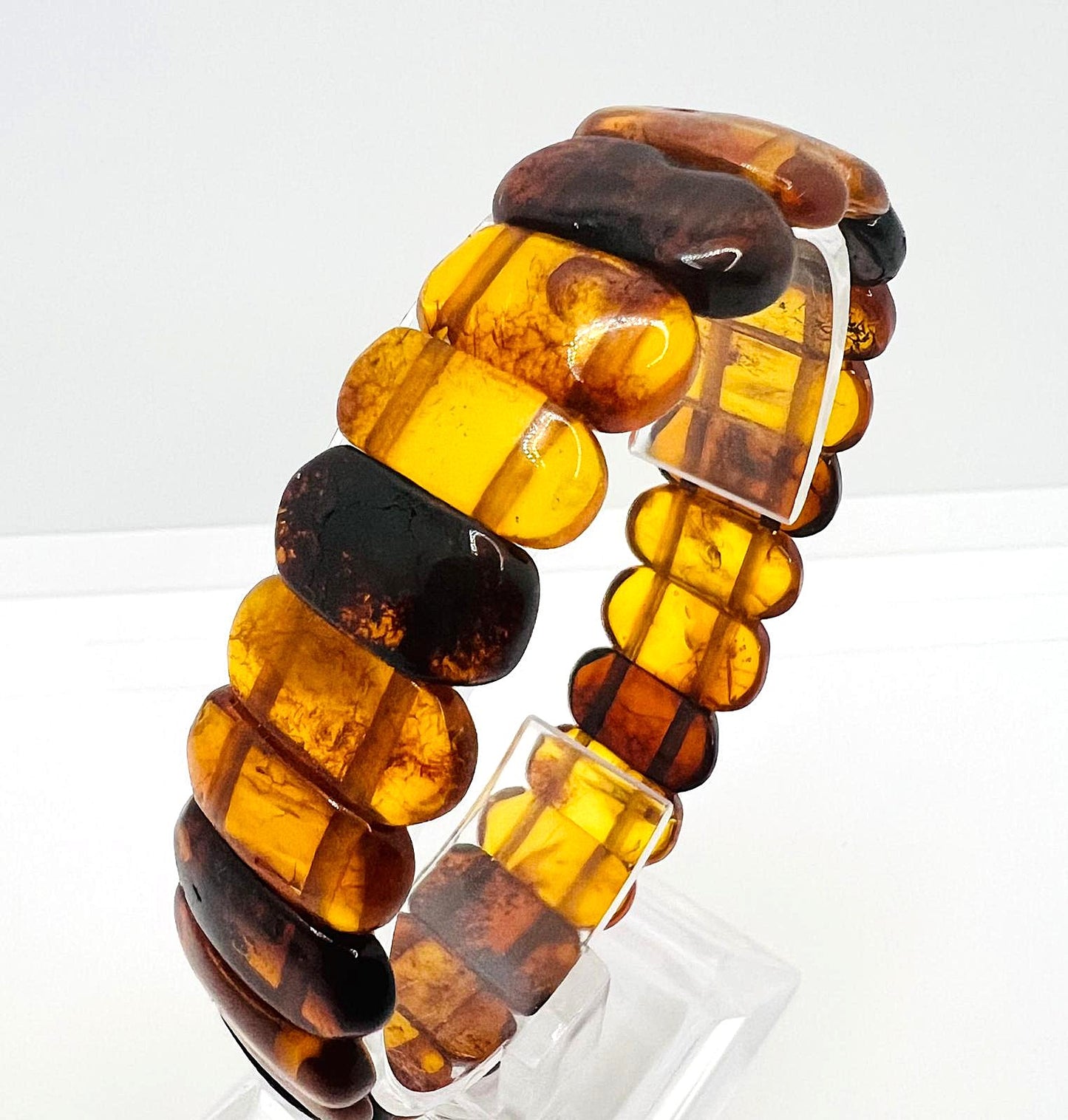 Elastisches Vintage-Bernsteinarmband 