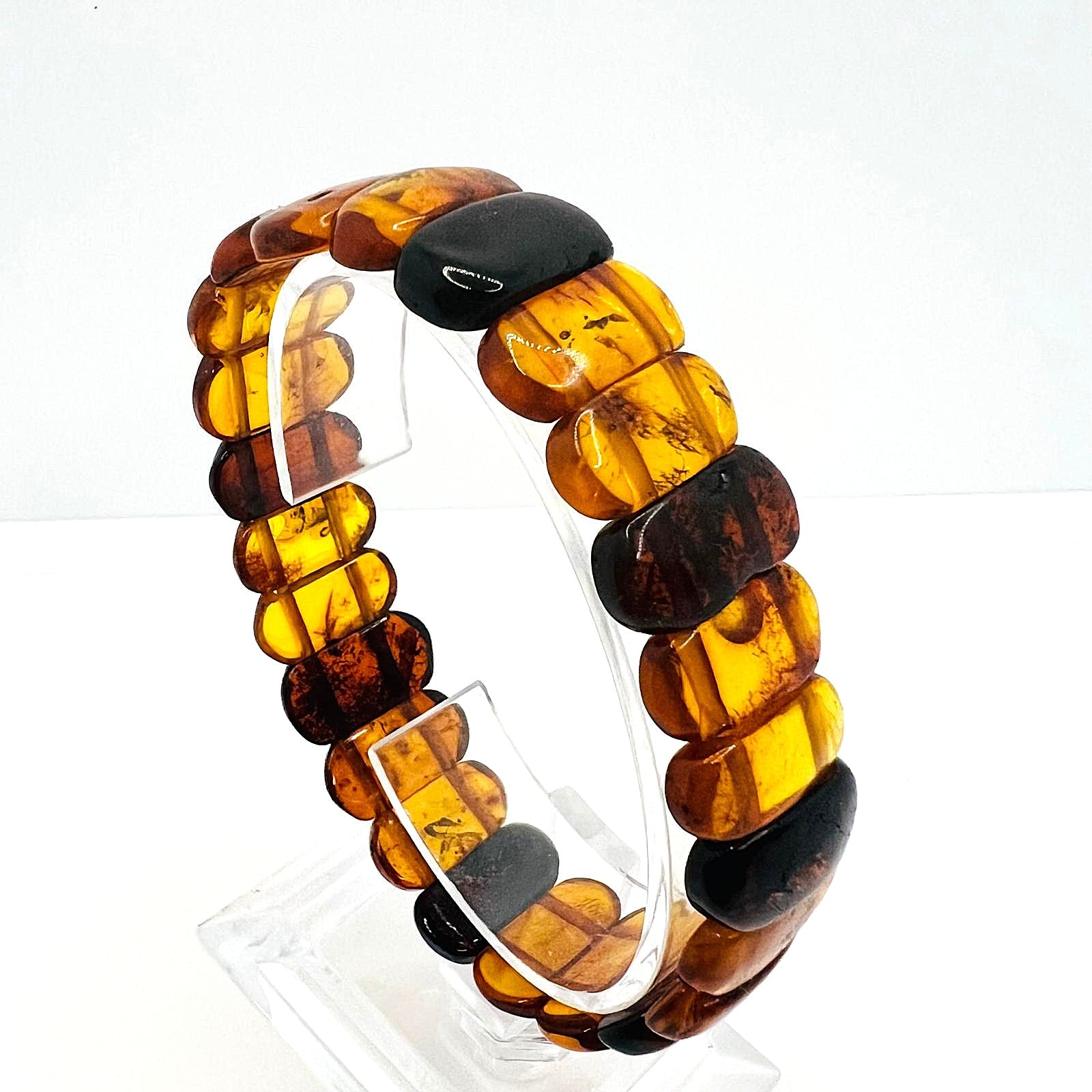 Elastisches Vintage-Bernsteinarmband 