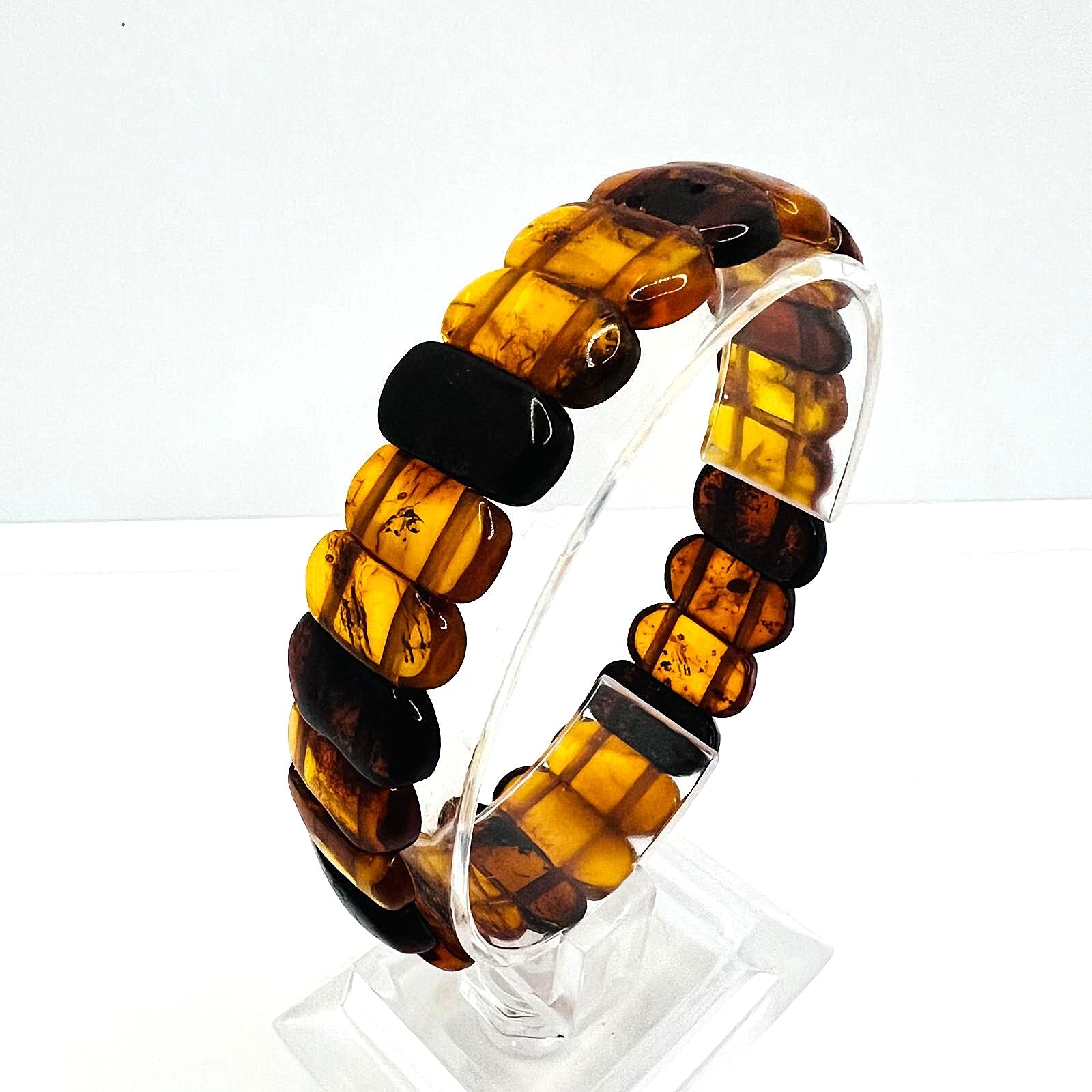 Elastisches Vintage-Bernsteinarmband 