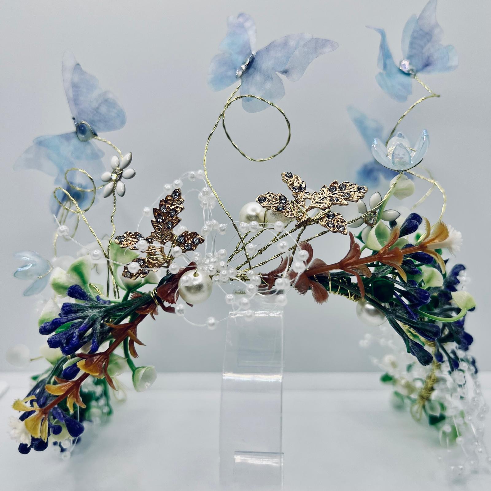 Elfen Blumen Tiara mit Schmetterlingen