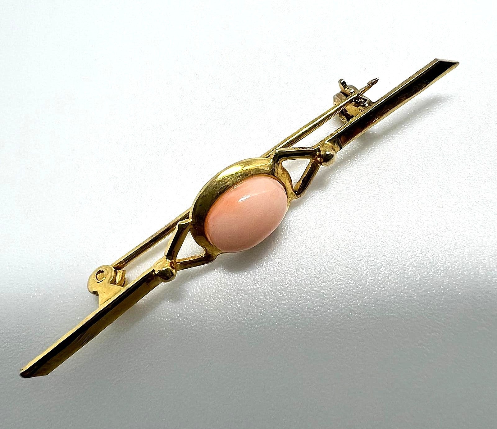 800er Silber Engelshaut Koralle Brosche 