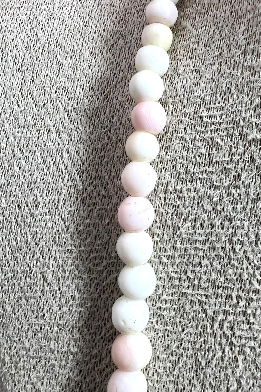 Angel skin coral necklace Art Deco with 835 silver | Vintage jewelry unique piece 68.26g