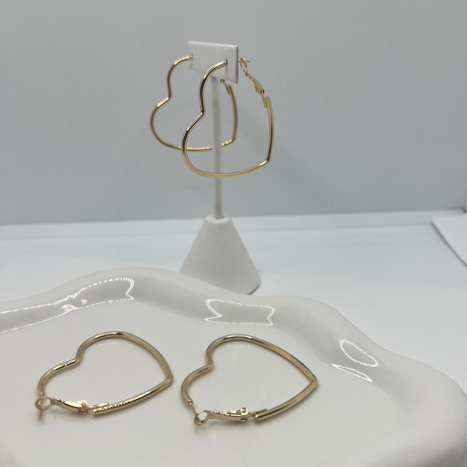  Goldene Herz Creolen Ohrringe aus Edelstahl