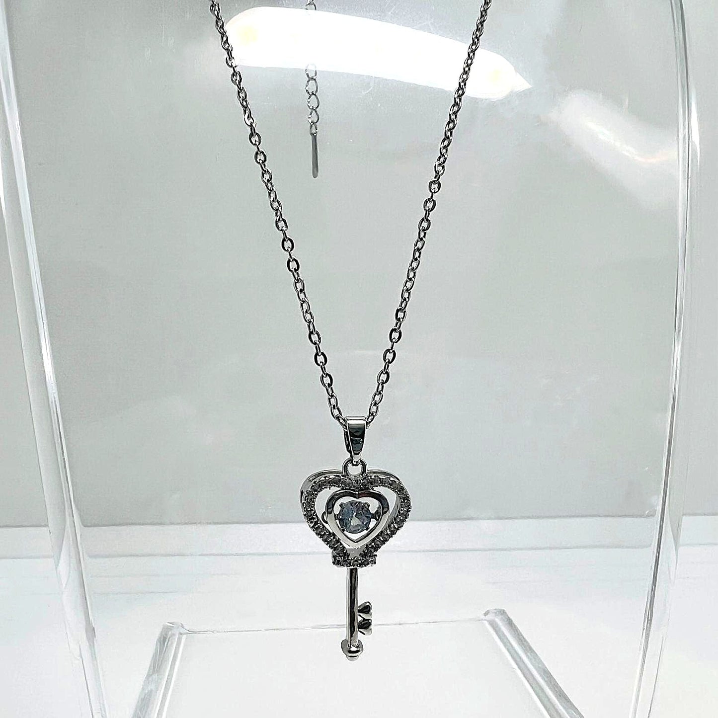 Herz-Schlüssel-Anhänger-Silber