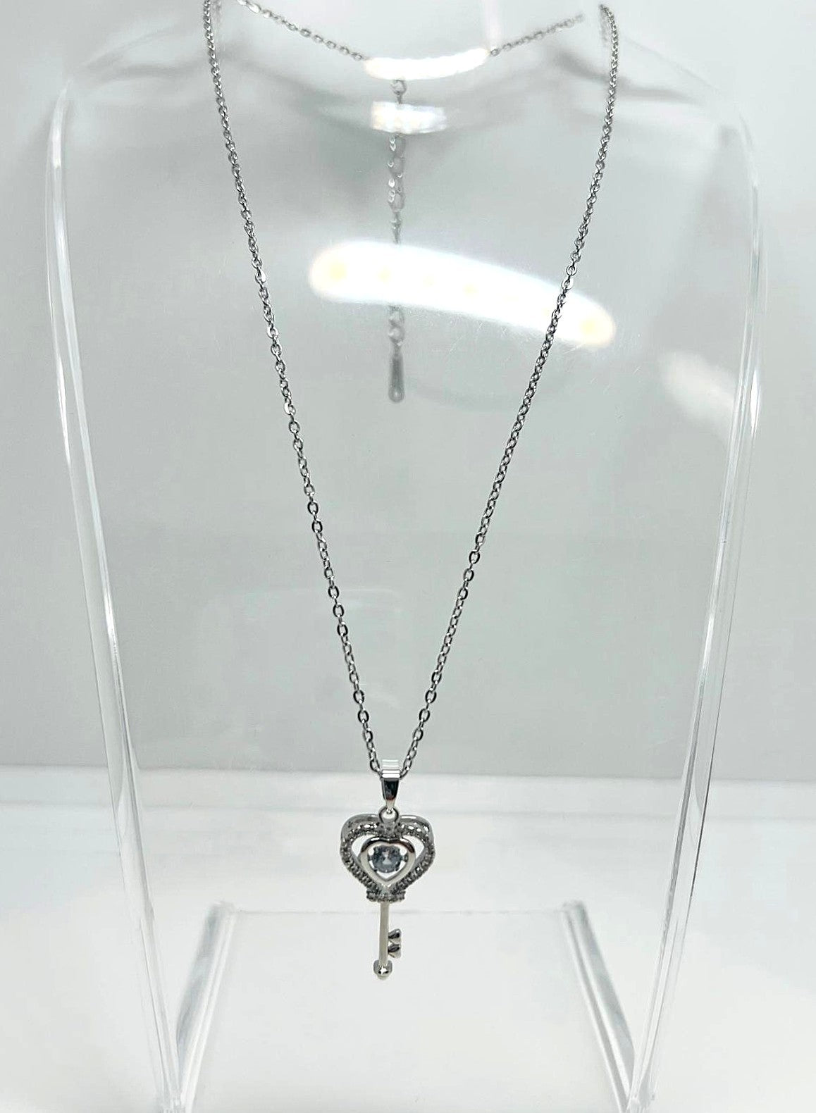 Herz-Schlüssel-Anhänger-Silber