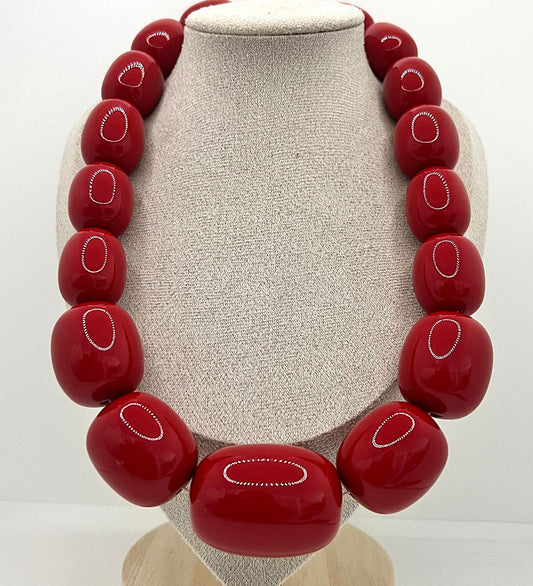 XXXL Vintage Bakelit Kette Cherry Amber 