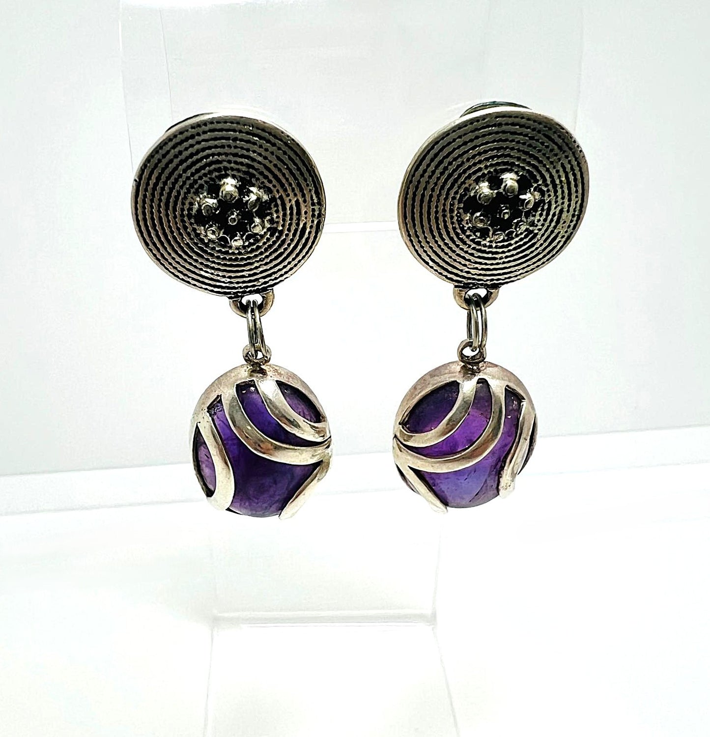Klippohrringe mit Amethyst