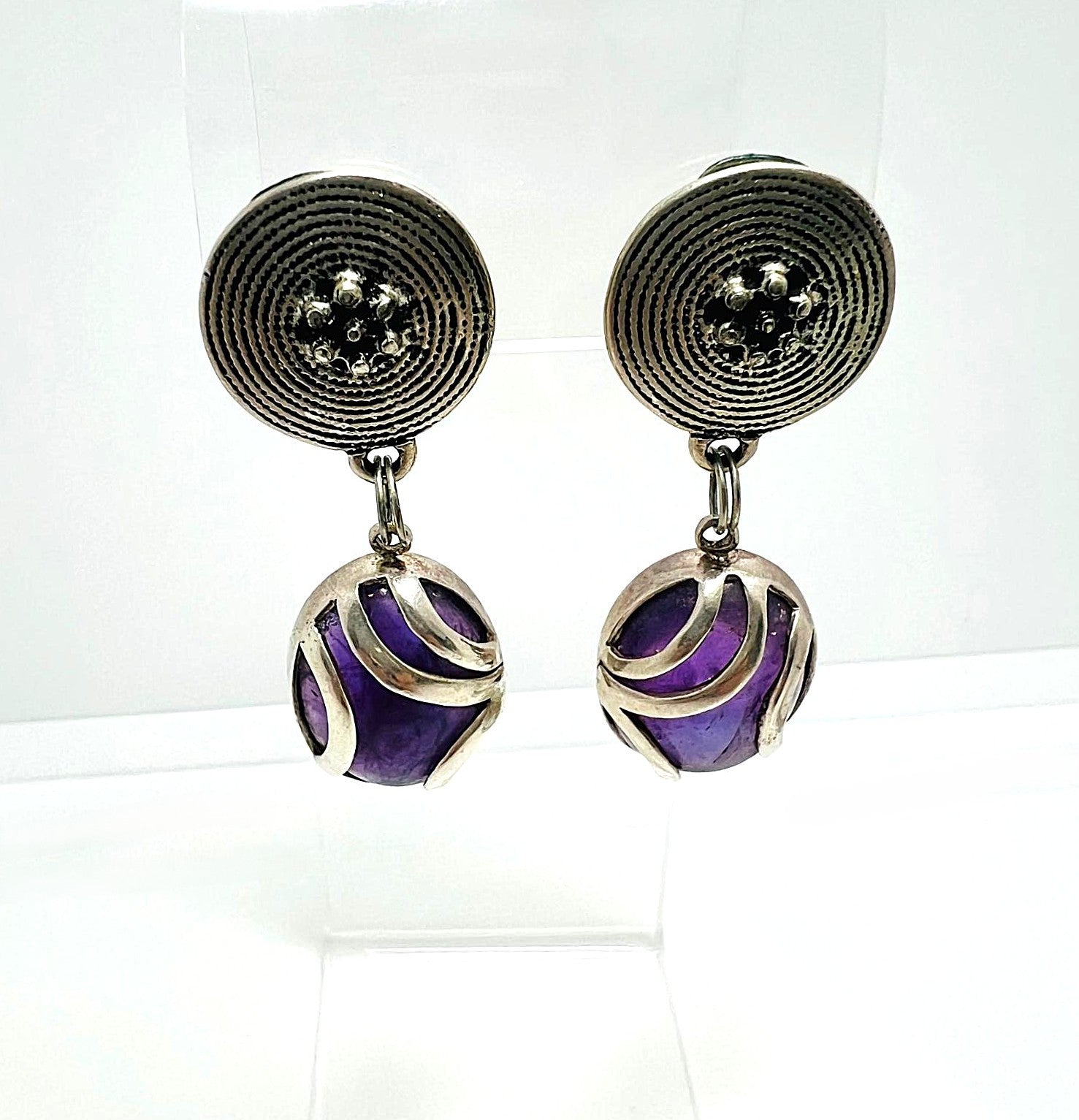 Klippohrringe mit Amethyst