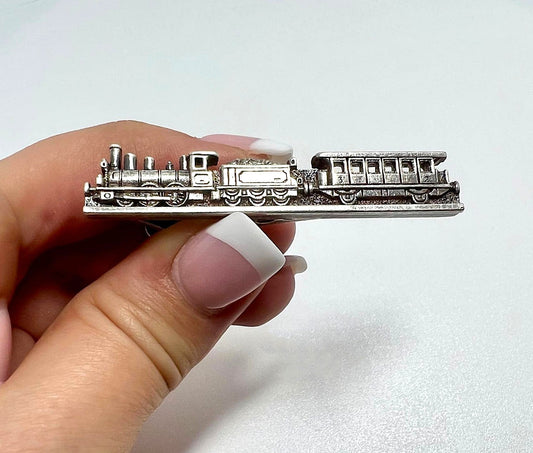  Krawattenklammer Silber Lokomotive