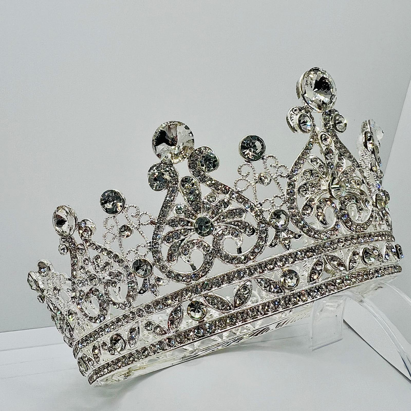  Diadem in Silber mit Strasssteinen