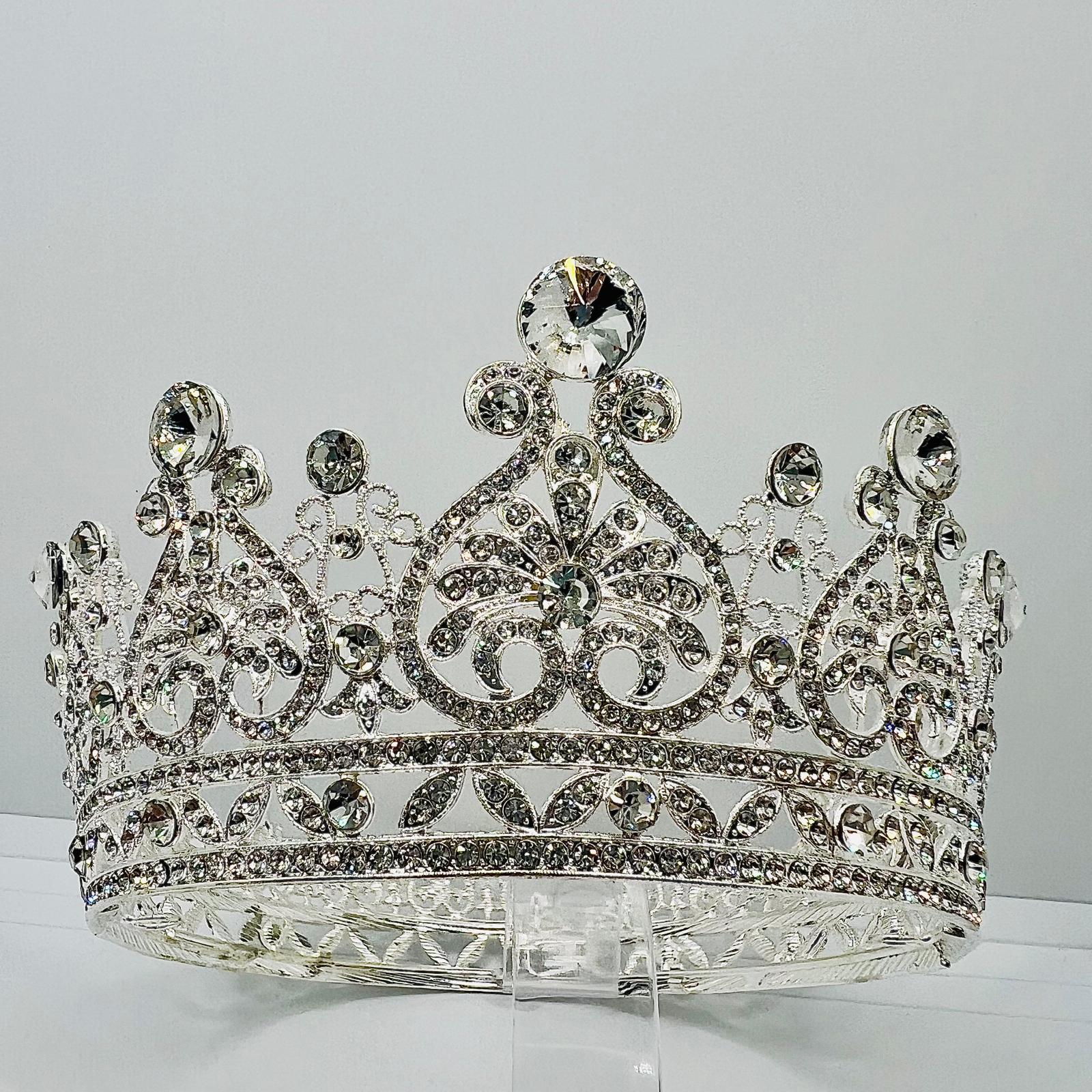  Diadem in Silber mit Strasssteinen