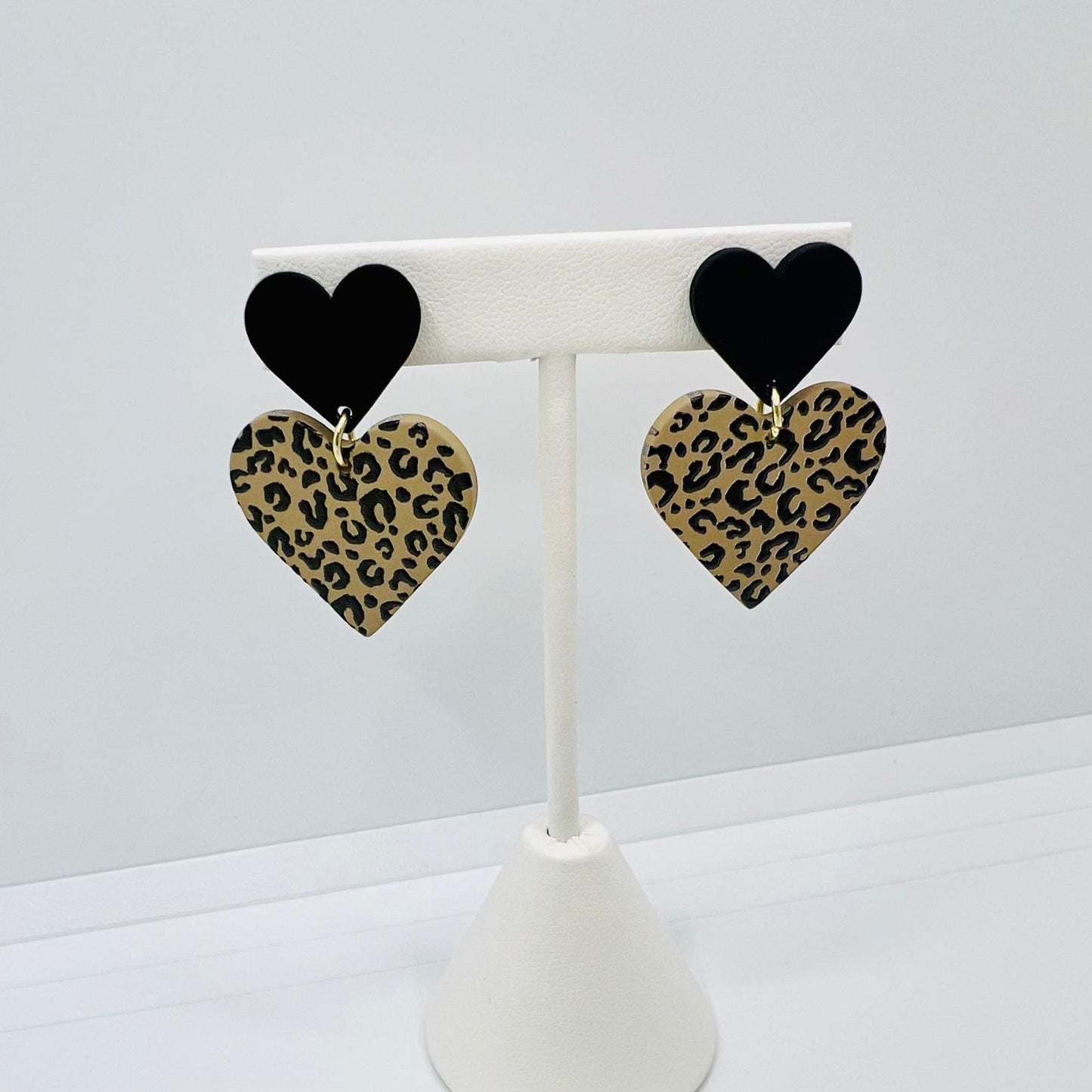 Leopard Look Herz Ohrringe