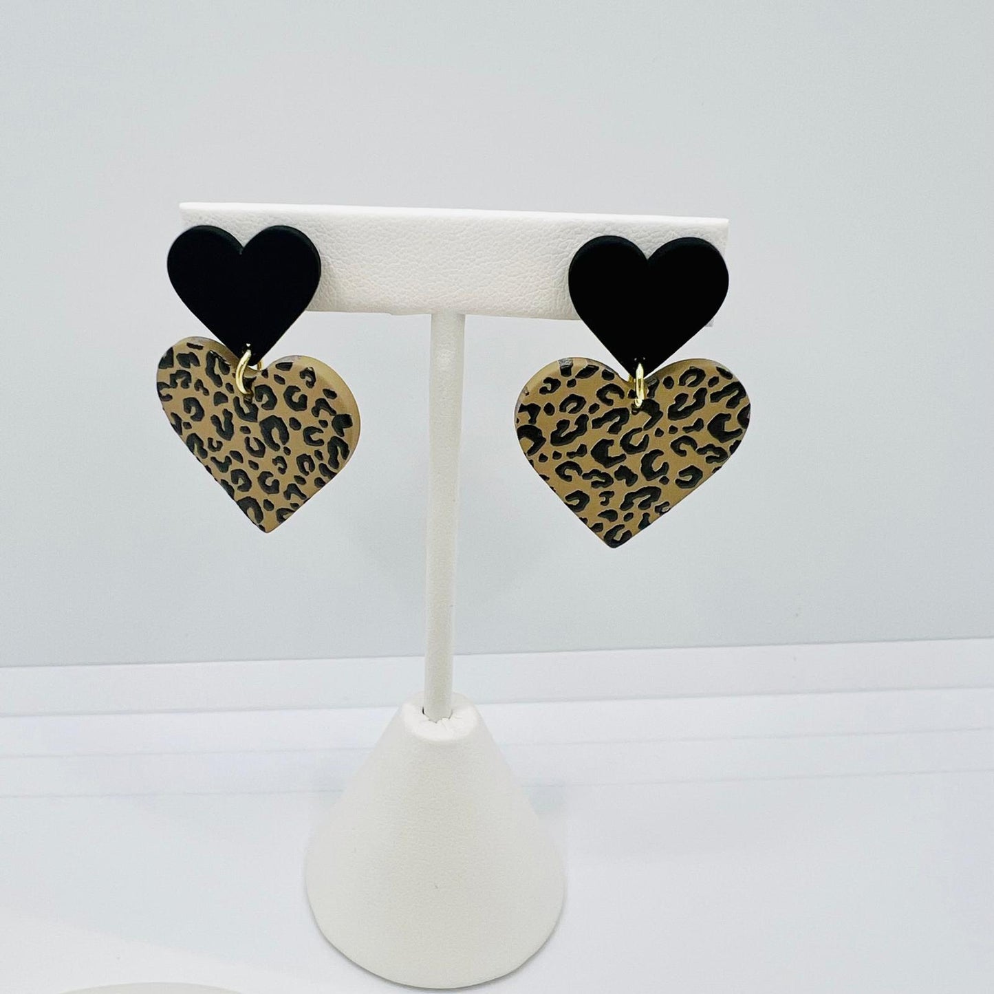 Leopard Look Herz Ohrringe