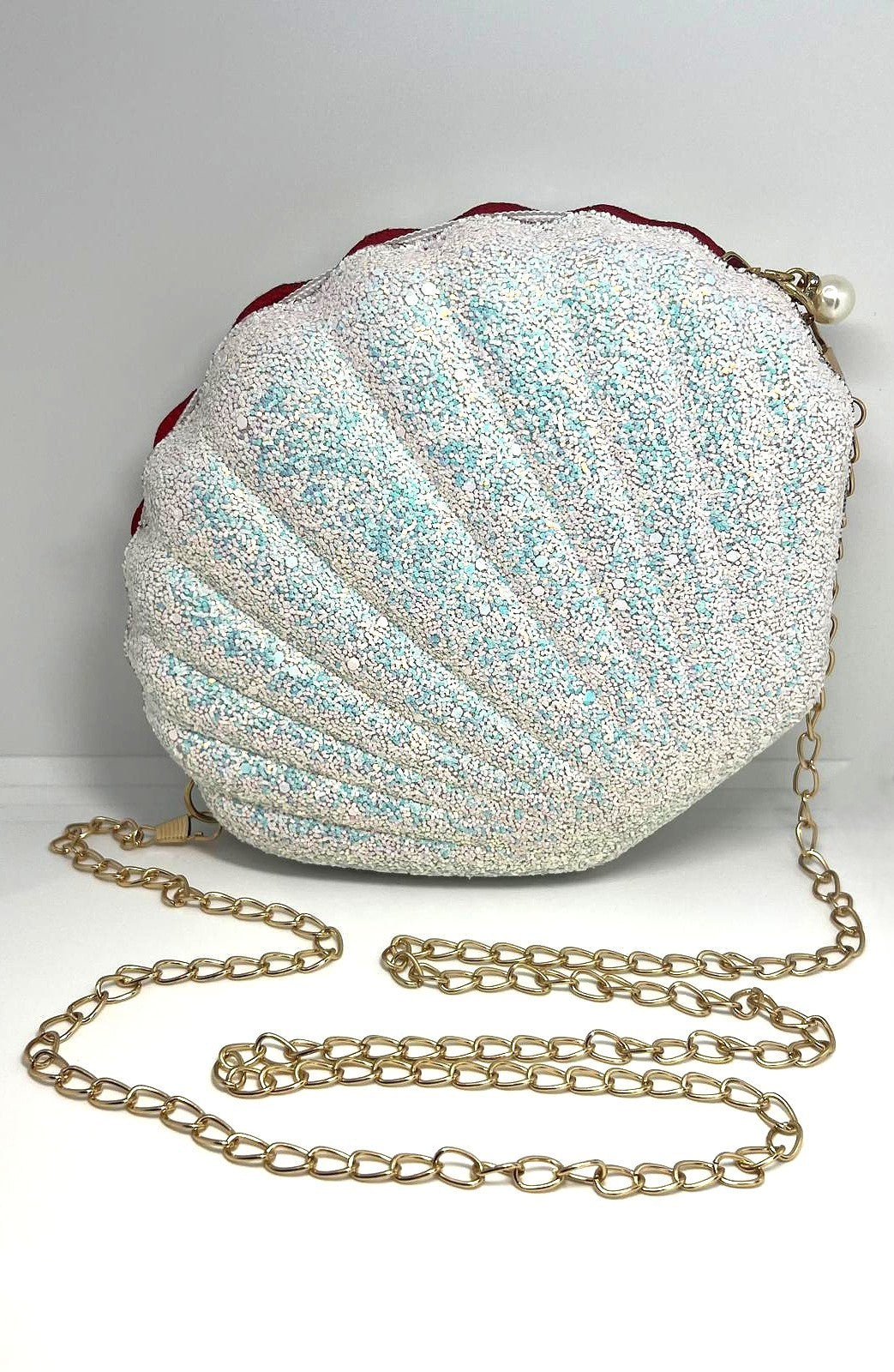 Glitzernde Muschel Clutch 