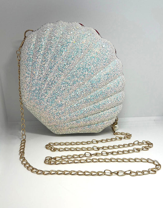 Glitzernde Muschel Clutch 
