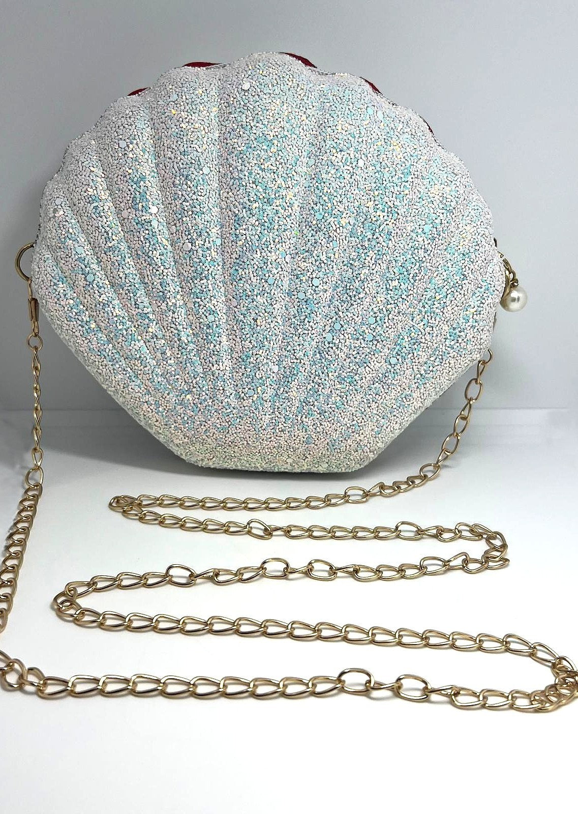 Glitzernde Muschel Clutch 