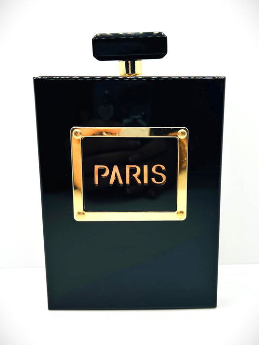 Paris Gold Schwarz Flocon Clutch